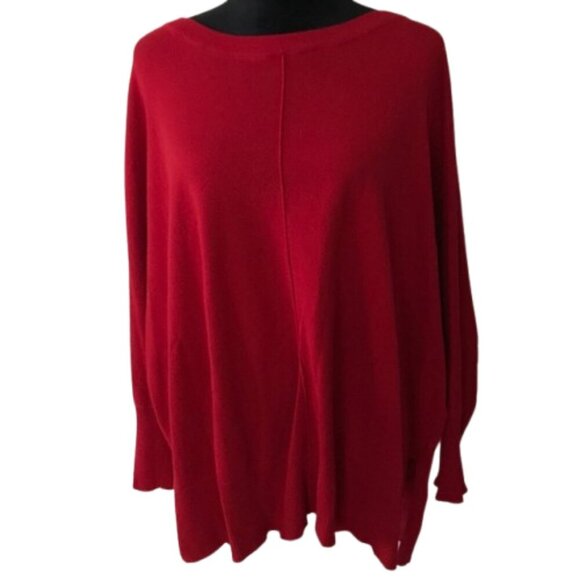 New Directions Sweaters - New Directions Red Tunic Dolman Sleeve Sweater Size XL